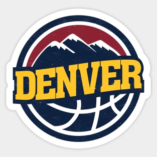 Retro-Inspired Denver Basketball Logo Sticker